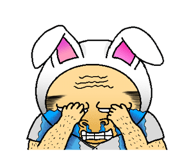 A rabbit and uncle sticker #4120898