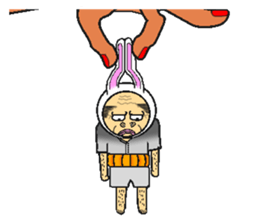 A rabbit and uncle sticker #4120901