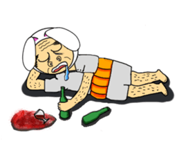 A rabbit and uncle sticker #4120905