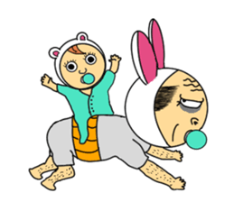 A rabbit and uncle sticker #4120906