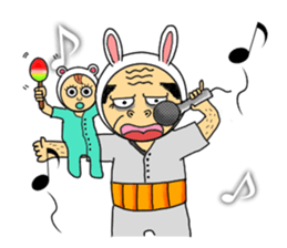 A rabbit and uncle sticker #4120917
