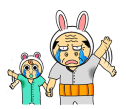 A rabbit and uncle sticker #4120919