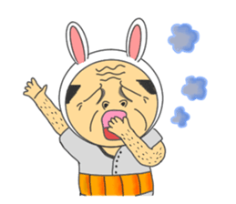 A rabbit and uncle sticker #4120924