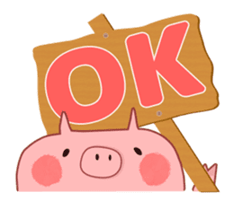 A sticker of a happy pig sticker #4122296