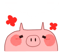 A sticker of a happy pig sticker #4122310
