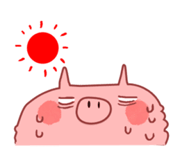 A sticker of a happy pig sticker #4122314