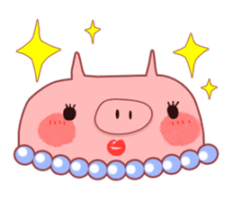 A sticker of a happy pig sticker #4122315