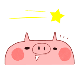 A sticker of a happy pig sticker #4122317