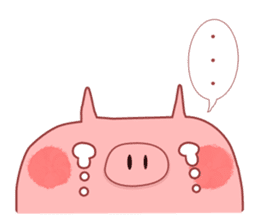 A sticker of a happy pig sticker #4122318