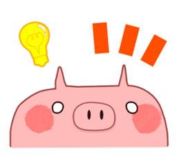 A sticker of a happy pig sticker #4122321