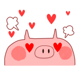 A sticker of a happy pig sticker #4122325