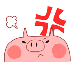 A sticker of a happy pig sticker #4122326