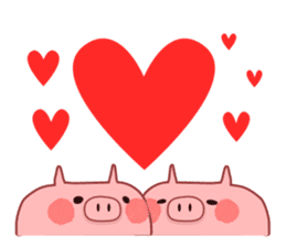 A sticker of a happy pig sticker #4122327