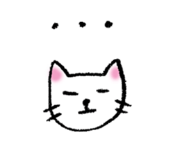 White cat's easy-to-use stickers sticker #4124564