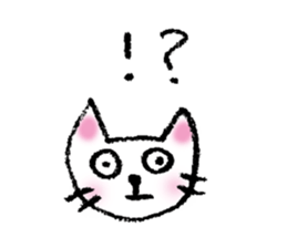 White cat's easy-to-use stickers sticker #4124565