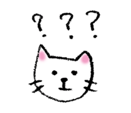 White cat's easy-to-use stickers sticker #4124566