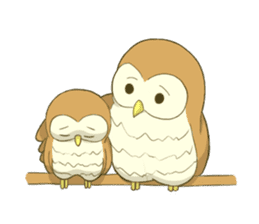Owl and child owl sticker #4128182