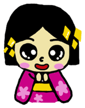 It is a girl in a kimono sticker #4129898