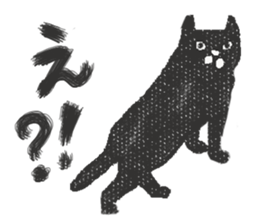 Black cat and Glasses-wearing girl sticker #4131500