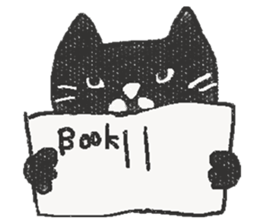 Black cat and Glasses-wearing girl sticker #4131501