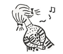 Black cat and Glasses-wearing girl sticker #4131514