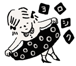 Black cat and Glasses-wearing girl sticker #4131526