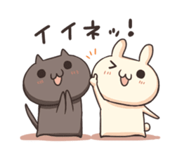 Shiro the rabbit & kuro the cat Part2 sticker #4132888