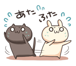 Shiro the rabbit & kuro the cat Part2 sticker #4132894
