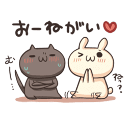Shiro the rabbit & kuro the cat Part2 sticker #4132895