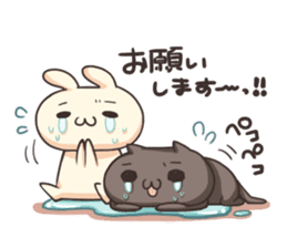 Shiro the rabbit & kuro the cat Part2 sticker #4132896