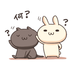 Shiro the rabbit & kuro the cat Part2 sticker #4132899