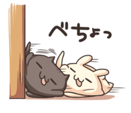 Shiro the rabbit & kuro the cat Part2 sticker #4132918
