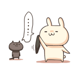 Shiro the rabbit & kuro the cat Part2 sticker #4132926