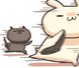 Shiro the rabbit & kuro the cat Part2 sticker #4132927