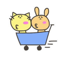 Daily life of lovely cat & rabbit sticker #4133093