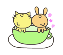 Daily life of lovely cat & rabbit sticker #4133096