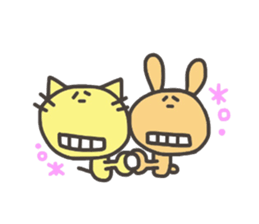 Daily life of lovely cat & rabbit sticker #4133099