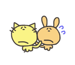 Daily life of lovely cat & rabbit sticker #4133100
