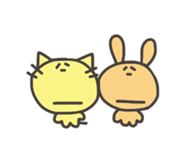 Daily life of lovely cat & rabbit sticker #4133104