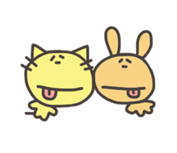 Daily life of lovely cat & rabbit sticker #4133107