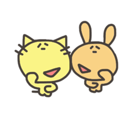 Daily life of lovely cat & rabbit sticker #4133110