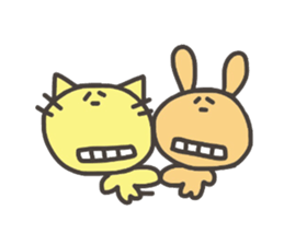 Daily life of lovely cat & rabbit sticker #4133113