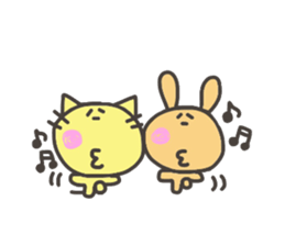 Daily life of lovely cat & rabbit sticker #4133116