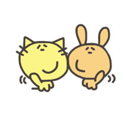 Daily life of lovely cat & rabbit sticker #4133119