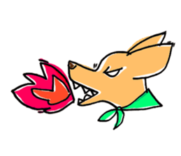 flap eared dog sticker #4139483