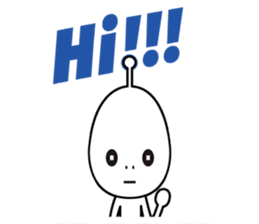Alien boy in UFO-novice country Japan. sticker #4144280