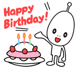 Alien boy in UFO-novice country Japan. sticker #4144283