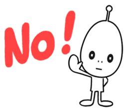 Alien boy in UFO-novice country Japan. sticker #4144290