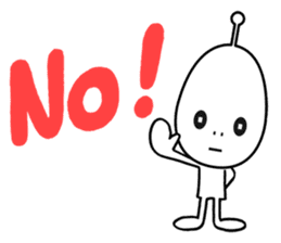 Alien boy in UFO-novice country Japan. sticker #4144290