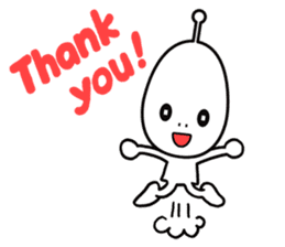 Alien boy in UFO-novice country Japan. sticker #4144295